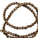 Faceted glass beads 2mm round Copper brown-pearl shine coating